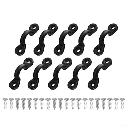 10 Stück Nylon-Bungee-Deckschlaufen mit Ösenhaken für sichere und Boots-Rakeling, inklusive 20 Edelstahl-Schrauben für die Installation von Gettimore