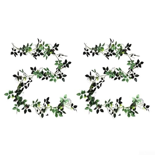 2 künstliche Pfingstrosen, 2 m, mit 28 floralen Designs für kreative Heimdekoration (weiß) von Gettimore