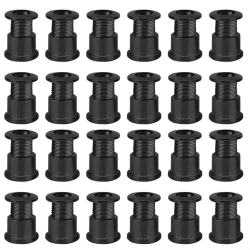 24 Stück schwarze Aluminiumlegierung 8,5 mm Kettenblattschrauben Einzelscheibe Lock-On Schrauben kompatibel mit MTB und Rennrad (24 Stück) von Gettimore