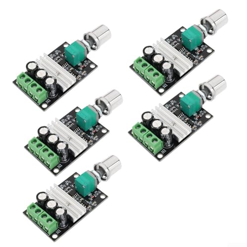 5 Stück DC-Motorregler mit PWM-Geschwindigkeitseinstellung, kompatibel mit 6 V 28 V, bewertet bei 3 A von Gettimore