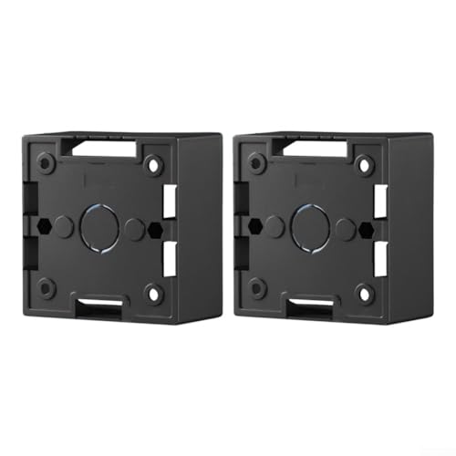 Aufputzdose, 40 mm, Einzeloberfläche, Ethernet-Einbaudose für Netzwerk-Wandplatte, Ethernet-Frontplatte (Schwarz, 2 Stück) von Gettimore