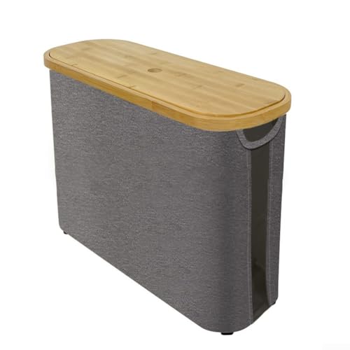 Badewannen-Aufbewahrungsbox mit Deckel, zum Organisieren von Toilettenpapier und anderen Haushaltsgegenständen (grau) von Gettimore
