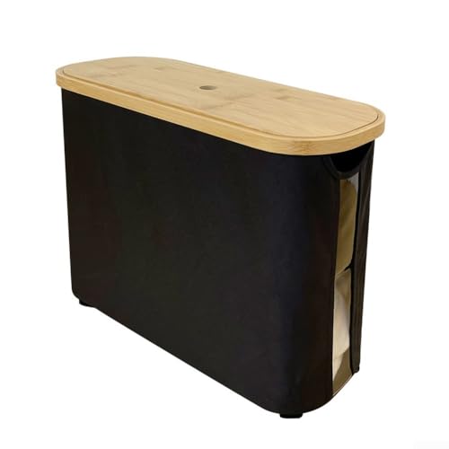 Badewannen-Aufbewahrungsbox mit Deckel, zum Organisieren von Toilettenpapier und anderen Haushaltsgegenständen (schwarz) von Gettimore