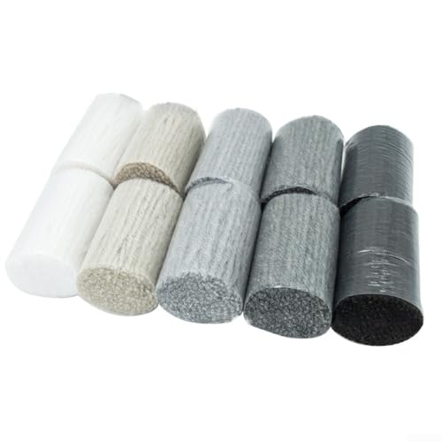 Buntes kurzes Garn-Set, 10 Rollen Acrylgarn für Knüpfhaken, Teppich-Bastelprojekte (#3 schwarz und grau) von Gettimore