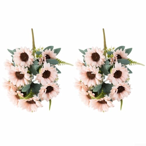 Charmanter künstlicher Sonnenblumenstrauß, perfekter floraler Akzent für Zuhause und Veranstaltungen, Hellrot, 2 Stück von Gettimore