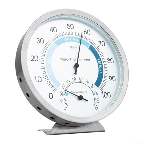 Edelstahl Innen Thermometer und Hygrometer mit automatischer Erkennung, geeignet für Sauna, Gärkasten, Schlafzimmer und Küche, kann auf Tisch gestellt oder an der Wand aufgehängt werden Edelstahl Innen Thermometer und Hygrometer mit automatischer Erkennung, geeignet für Sauna, Gärkasten, Schlafzimmer und Küche, kann auf Tisch gestellt oder an der Wand aufgehängt werden von Gettimore