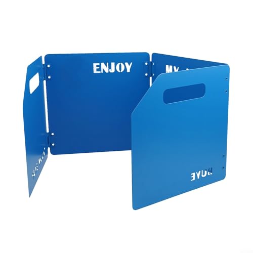 Edelstahl Windschutz für Campingkocher Kompaktes und zuverlässiges Faltdesign (blau) von Gettimore