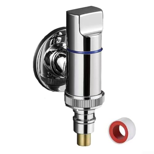 Einfach zu bedienendes Mini-Wasserstopp-Eckventil, perfekte Ergänzung für Ihre Waschküche (Silber G1/2) von Gettimore