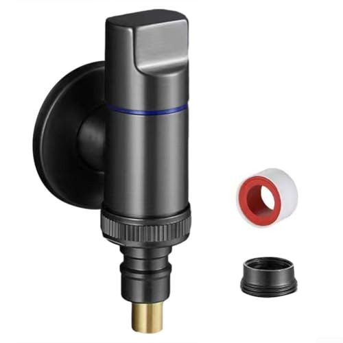 Einfach zu bedienendes Mini-Wasserstopp-Eckventil, perfekte Ergänzung für Ihre Waschküche (grau G1/2 und G3/4) von Gettimore