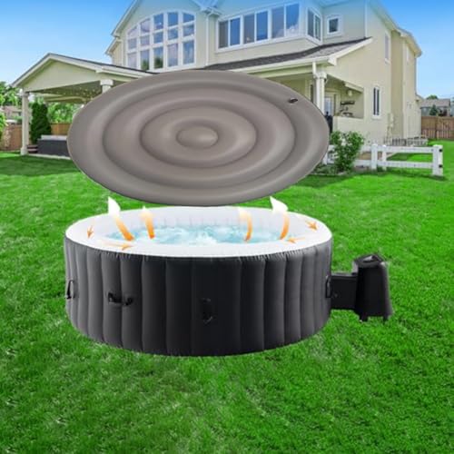 Energieeffiziente, aufblasbare Poolabdeckung für runde Pools mit PVC-Konstruktion, bietet Isolierung, um Wärme zu speichern und Kondensation und Eisbildung zu minimieren (145 cm ohne Höhe) von Gettimore
