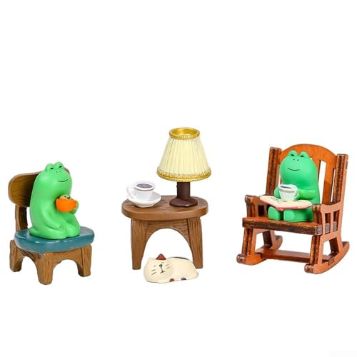 Frosch Schaukelstuhl Figuren Perfekte Desktop-Dekorationen für einen fröhlichen Arbeitsplatz (H) von Gettimore