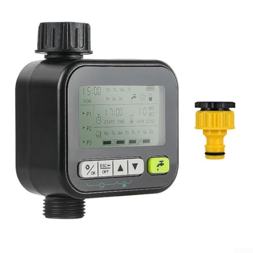 Garten-Timer mit intelligenter Zeitplanung und Regensensor für Sorgenbewässerung (schwarz) von Gettimore