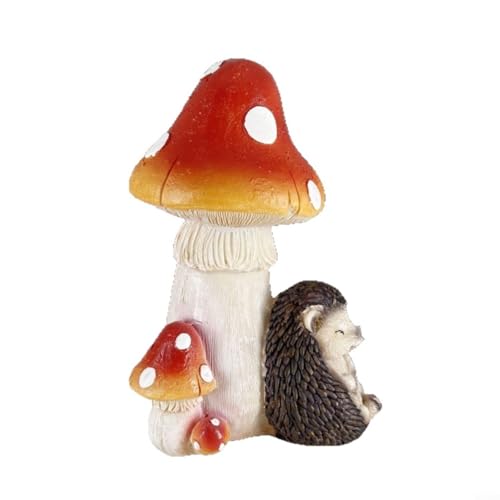 Gettimore Garten Harz Pilz Igel Statue Outdoor Dekorative Rasen Ornament Terrasse Bonsai Figur Home Decor Einfach zu integrieren von Gettimore