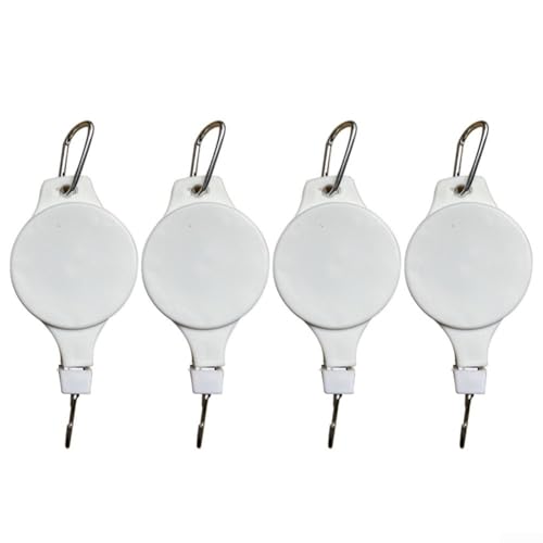Gettimore Hanging Made Easy 4 Pack Retractable Plant Hanger Pulleys Designed for Use in Gardens and Balconies (White) von Gettimore