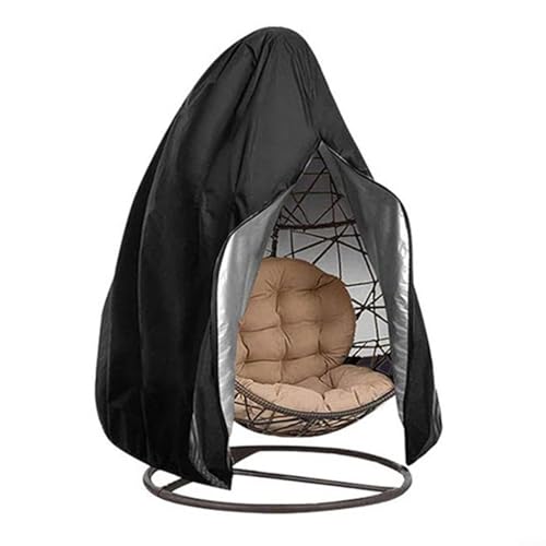 Gettimore Outdoor Swing Egg Chair Cover 210D Oxford Waterproof and Dustproof Protective Cover for Hanging Chair Basket 190 x 115 cm(Black 115 * 190CM) von Gettimore