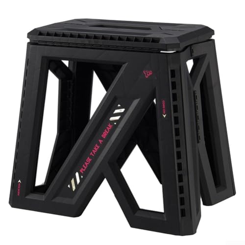 Gettimore Platzsparender Outdoor-Klapphocker, leichtes Design für einfachen Transport und Lagerung, Schwarz 2 von Gettimore