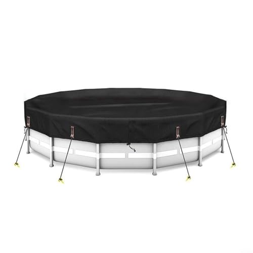Gettimore Poolabdeckung für oberirdische Pools, runde Form, Wetterschutz, Schwimmbadzubehör mit Heringen (366 cm) von Gettimore