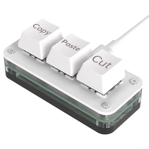 Gettimore Programmierbare Mini-RGB-Tastatur mit benutzerdefinierten Shortcuts und komfortablem Design für Benutzer (Weiß) von Gettimore