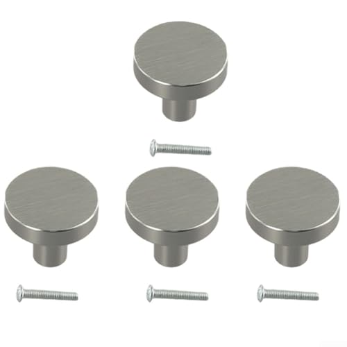Gettimore Runder Schrankgriff aus Aluminium mit Einloch-Design für stilvolle Möbel-Upgrade, 4 Stück von Gettimore