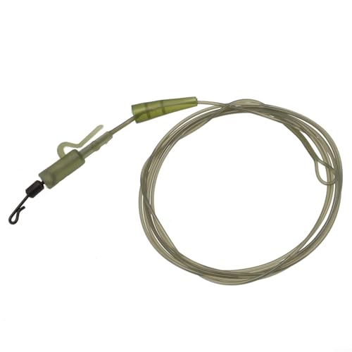 Gettimore Schnellwechsel-Wirbel kombiniert mit Sicherheitsclips für Angelausrüstung und Fluorkohlenstoff-Karpfenvorfächern für zuverlässige und einfache Einrichtung, 20,4 kg, 1 Meter (weiß) von Gettimore