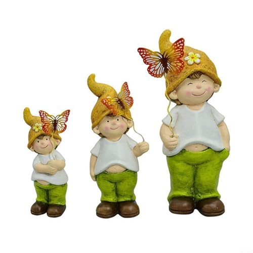 Gettimore Skurrile Porzellan-Gartenzwerg-Figur für Innenhof, Veranda oder Tischdekoration, Außen- und Innendekoration (D) von Gettimore