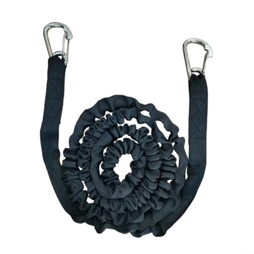 Gettimore Strapazierfähige Bungee-Schnur mit Edelstahlschnallen für Boote, PWCs für Kajaks, Marinequalität, elastisches Seil zum Absorbieren von Ziehen und Wellen (schwarz) von Gettimore