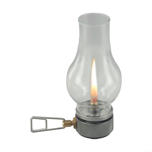 Gettimore Tragbare Gaslaterne, Camping-Licht, verstellbare Flamme, Outdoor-Zeltlampe, atmosphärische Beleuchtung, Kupferglaskonstruktion, Wanderausrüstung (Gaslampe) von Gettimore