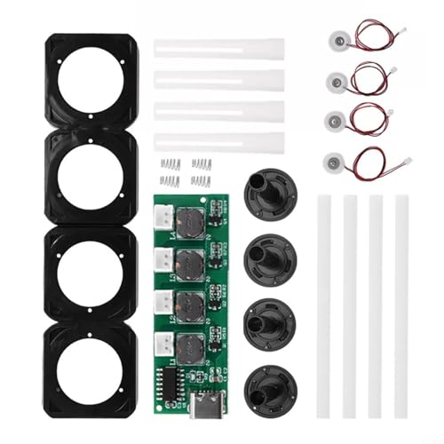 Gettimore Typ-C-Luftbefeuchter, DIY-Kits, Nebelmacher, 4 Zerstäuber, Treiberplatine, kontinuierliches Spray für Pflanzenbefeuchtung (Modul-Set 2) von Gettimore