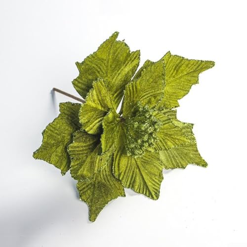 Glitzernde Weihnachtsstern-Blume für Weihnachtsbaum und festliche Anlässe, 28 cm, Grün Glitzernde Weihnachtsstern-Blume für Weihnachtsbaum und festliche Anlässe, 28 cm, Grün von Gettimore