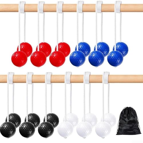 Golf-Trainingsbälle für den Außenbereich, 12 Paar, zum Genießen zu Hause oder im Freien (12 Paar rot+blau+bl+wh) von Gettimore