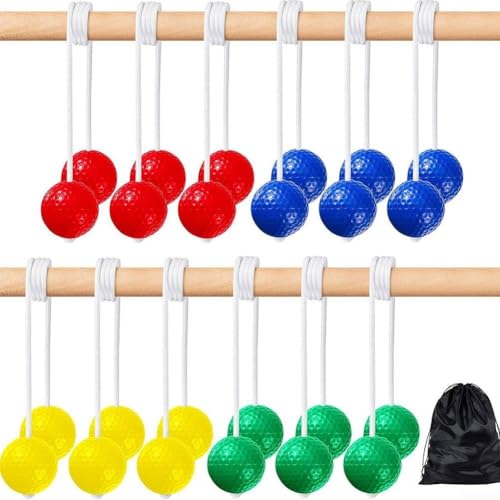 Golf-Trainingsbälle für den Außenbereich, 12 Paar zum Genießen zu Hause oder im Freien (12 Paar rot + blau + ja + gr) von Gettimore