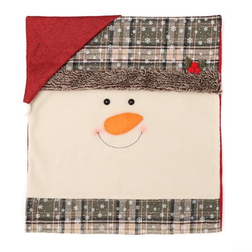 Holiday Dining Chair Back Covers 2 Pcs with Santa Claus and Snowman Patterns, Elastic Fit for Various Chair Styles, Fabric Material for Festive Use Holiday Dining Chair Back Covers 2 Pcs with Santa Claus and Snowman Patterns, Elastic Fit for Various Chair Styles, Fabric Material for Festive Use von Gettimore