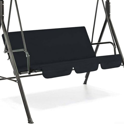 Hollywoodschaukel-Abdeckung für 2- und 3-Sitzer-Stühle, wetterbeständiger Schutz (130 x 140 x 8 cm, schwarz) von Gettimore