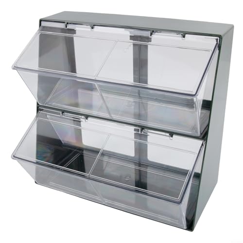 Innovative Aufbewahrungsbox mit zwei Ebenen für die ordentliche Aufbewahrung von Tee und Kaffee zu Hause (antikes Grün) von Gettimore