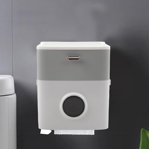Kompakter Toilettenpapierhalter mit Tücherspender für Badezimmer, ABS-Kunststoffabdeckung mit Stabilitätsfunktionen für den Einsatz auf Theken, Schreibtischen und Tischen von Gettimore