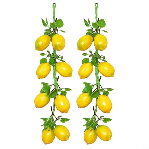 Künstliches Obst-Display-Set mit zwei Zitronensaiten, jeweils 52 cm lang für den Einsatz von Gettimore