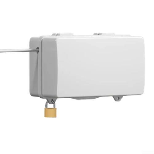 Robuste Outdoor-Elektrobox mit Schloss und 48 Ausgangslöchern, wasserdichter Verlängerungskabel-Organizer für Stromversorgung im Freien (S White) von Gettimore