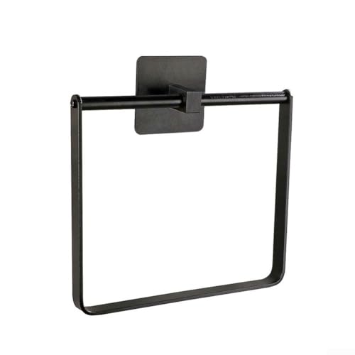 Schlanker und funktionaler Handtuchhalter zur Wandmontage, quadratisch, geeignet für verschiedene Räume (schwarz) von Gettimore