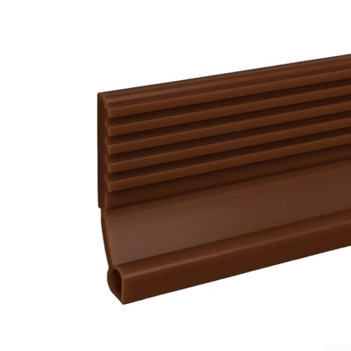 Türdichtungsstreifen aus flexiblem TPE-Gummi mit selbstklebender Rückseite, 1 m für Zugluftschutz und Schalldämmung, winddichtes Design (groß, braun) von Gettimore