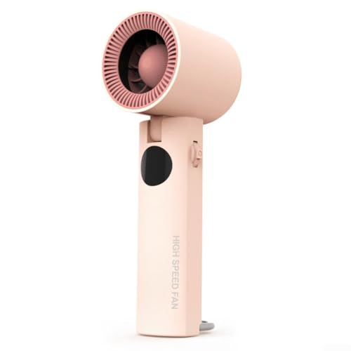 Turbo-Handventilator mit kompaktem Design mit digitalem Display und einstellbaren Einstellungen für individuelle Kühlung im Freien (Rosa) von Gettimore