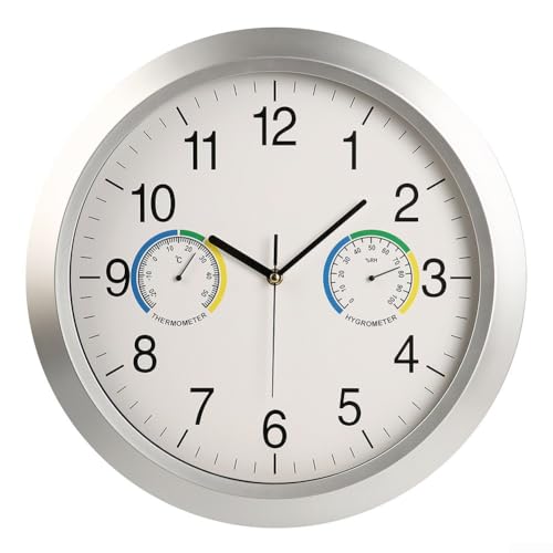 Wanduhr für den Innen- und Außenbereich mit Anti-Tick-Mechanismus und Hygrometer-Funktionalität Wanduhr für den Innen- und Außenbereich mit Anti-Tick-Mechanismus und Hygrometer-Funktionalität von Gettimore