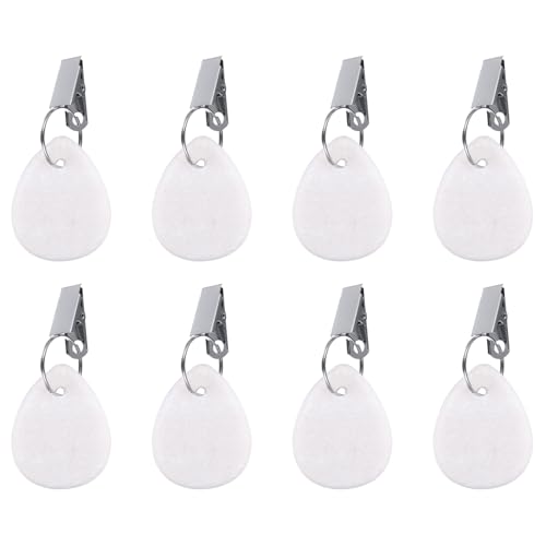 Getyjoe 8 Stück Tischdeckengewichte Draussen Marmor Tischdeckenbeschwerer Wassertropfen Mit Klemme, für Tischdecke Draussen Outdoor Duschvorhang Beschwerer Gardinenbeschwerer von Getyjoe