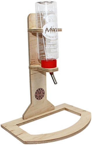 Getzoo Tränke aus Holz + 320 ml Trinkflasche von Classic I Flexible Platzierung & Natürliche Passform I Optimale Hygiene I Großes Fassungsvermögen von Getzoo