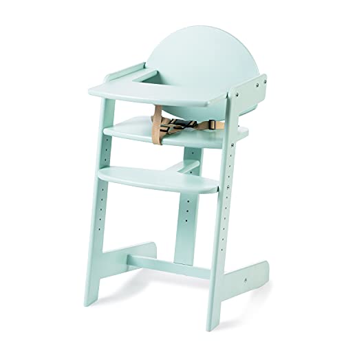 Geuther Hochstuhl FILOU UP Baby Hochstuhl mit Tisch Mitwachsender Babystuhl mit 3-Punkt Sicherheitsgurt Rückenteil & Fußtrittbrett Extra hohe Lehne für gesunde Sitzhaltung Mint von Geuther