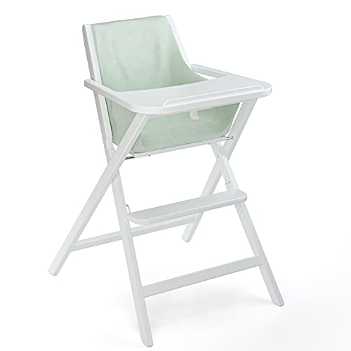 Geuther Klapp-Hochstuhl TRAVELLER Baby Hochstuhl mit Tisch Zusammenklappbares Reisezubehör Babystuhl mit 3-Punkt Sicherheitsgurt & Essbrett Platzsparend & schadstofffrei Weiß von Geuther