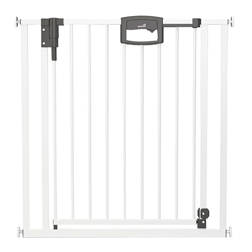 Geuther Türschutzgitter Easylock Plus | Treppenschutzgitter ohne Bohren Breite 144,5-152,5 cm | Türgitter Baby Holz-Metall | Kinderschutzgitter beidseitig öffnend | Kindersicherung Tür | Weiß von Geuther