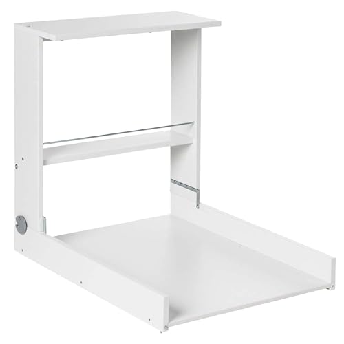 Geuther Wand Wickelregal Wicki I Wickeltisch klappbar inkl. Wickelauflage I Platzsparende Wickelkommode klappbar für Babyzimmer I Wandwickeltisch mit Regalfach I Wickelunterlage abwaschbar | Weiß von Geuther