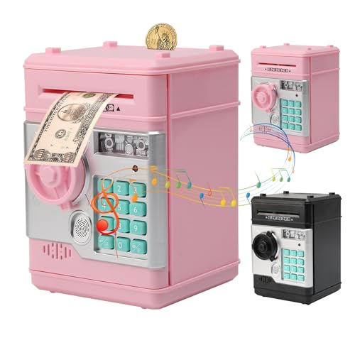 Gevvnss Kinder Tresor Elektronische Piggy Bank,Mini ATM Spardose mit Code und Fingerabdruck Unlocking Simulation,Automatischem Geldeinzug und realistischen Soundeffekten,Hellrosa Gevvnss Kinder Tresor Elektronische Piggy Bank,Mini ATM Spardose mit Code und Fingerabdruck Unlocking Simulation,Automatischem Geldeinzug und realistischen Soundeffekten,Hellrosa von Gevvnss
