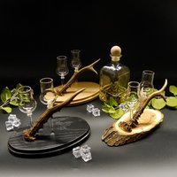 Geschenk Jäger Schnapsbrett Mit Rehstange 2 Steckgläser Gtkv27.60.4-6-Var von GeweiheKrumholz