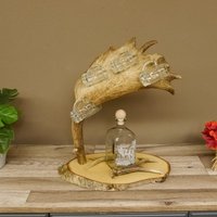 Geschenk Jäger Schnapsbrett Schnapsbar Mit Karaffe Auf Birke Damhirsch Stange 8 Stück Krügel Gtk27.7.6.21 von GeweiheKrumholz